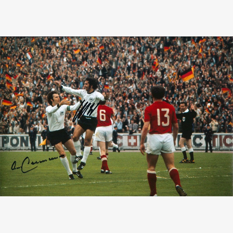 ベッケンバウアー＆ミュラー直筆サイン入り西ドイツ代表1972