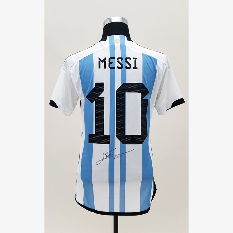 メッシ直筆サイン入りアルゼンチン代表2022ホームユニフォーム | THE  