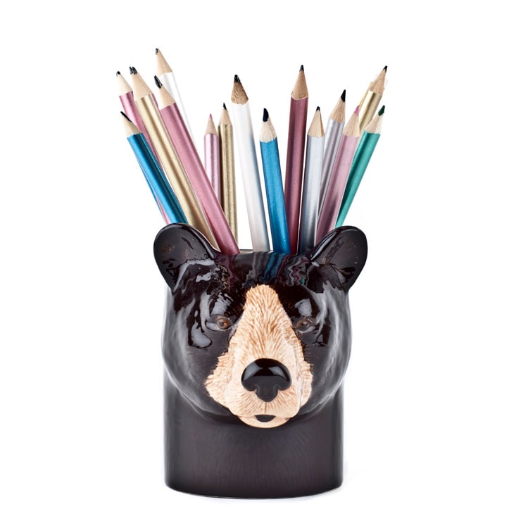 【Quail Ceramics】Black Bear Pencil Pot