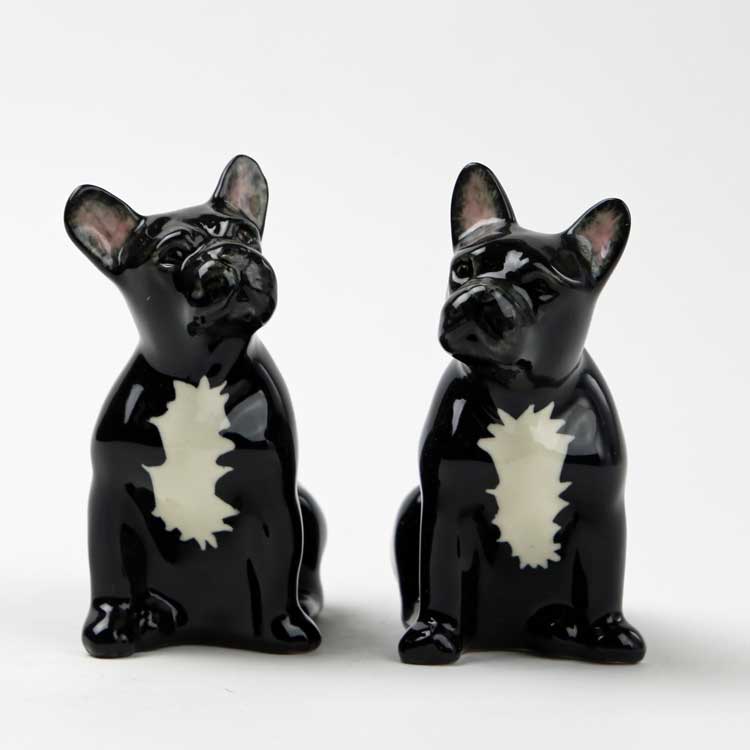 【Quail Ceramics】French Bulldog (Black&White) Figure Set