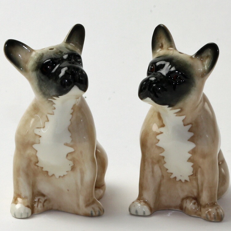 【Quail Ceramics】French Bulldog (Fawn) Salt&Pepper Set