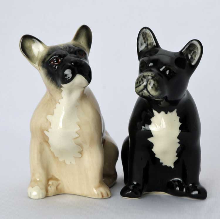 【Quail Ceramics】French Bulldog (Fawn&Black) Salt&Pepper Set
