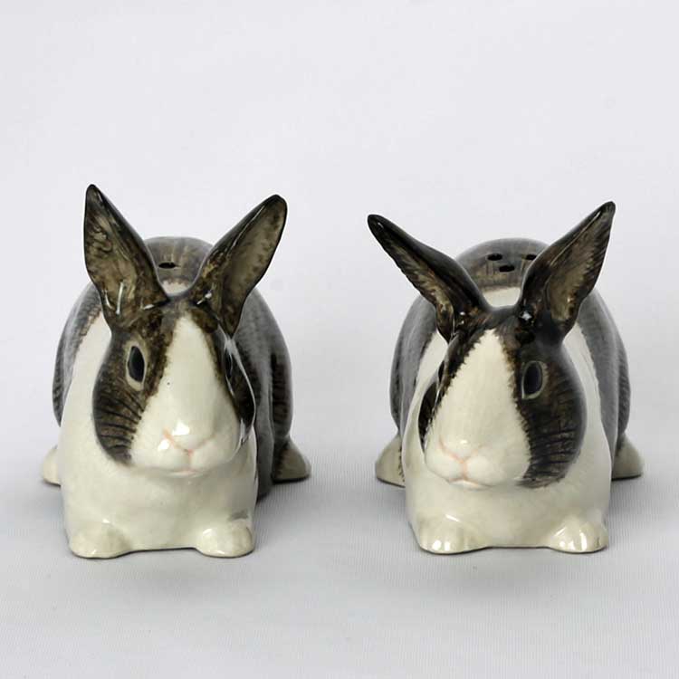 【Quail Ceramics】Dutch Rabbit (Grey&White) Salt&Pepper Set