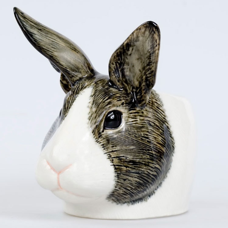 【Quail Ceramics】Dutch Rabbit (Grey&White) Face Egg Cup