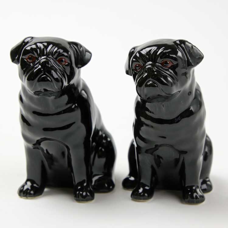 【Quail Ceramics】Pug (Black) Figure Set