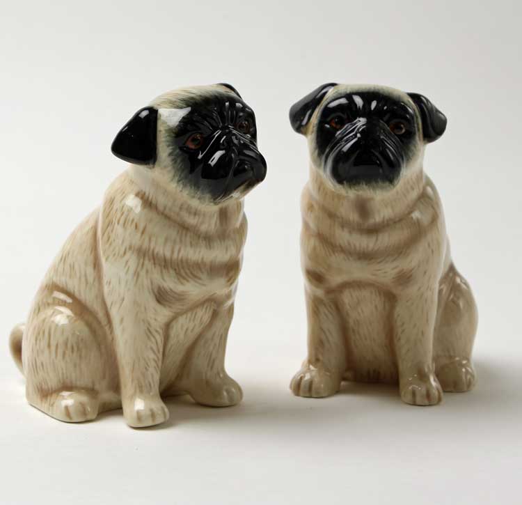【Quail Ceramics】Pug (Fawn) Figure Set
