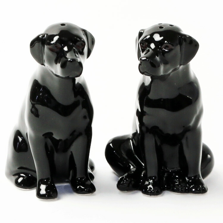 【Quail Ceramics】Labrador (Black) Salt&Pepper Set