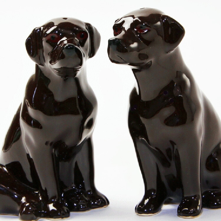 【Quail Ceramics】Labrador (Chocolate) Salt&Pepper Set