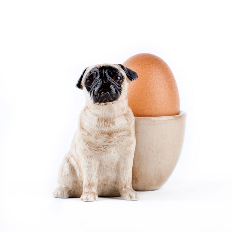 【Quail Ceramics】Pug (Fawn) with Egg Cup