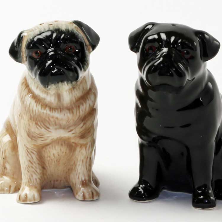 【Quail Ceramics】Pug (Black&Fawn) Salt&Pepper Set
