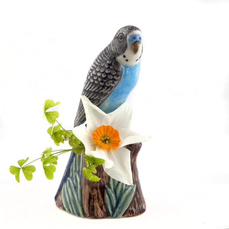 【Quail Ceramics】Budgerigar (Blue) Bud Vase
