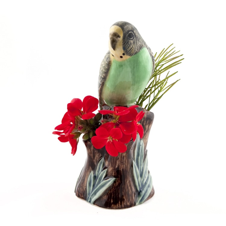 【Quail Ceramics】Budgerigar (Green) Bud Vase