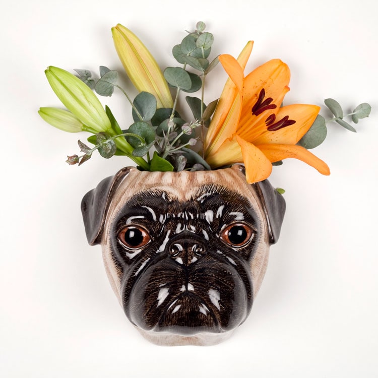 【Quail Ceramics】Pug (Fawn) Wall Vase