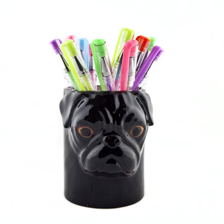 【Quail Ceramics】Pug (Black) Pencil Pot
