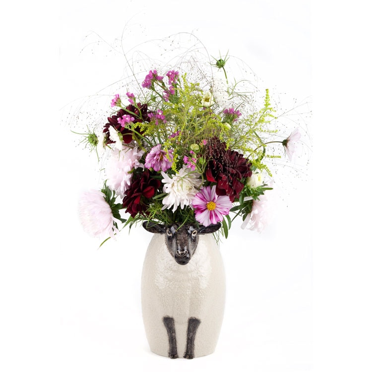 Suffolk Sheep (Black) Flower Vase