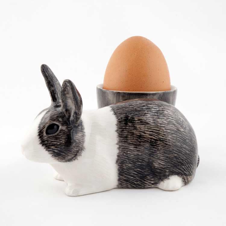 【Quail Ceramics】Dutch Rabbit (Grey&White) with Egg Cup
