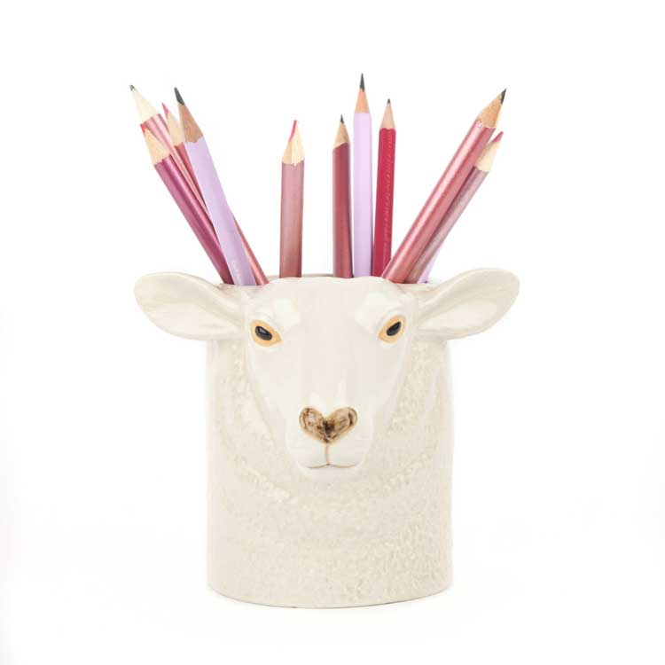 【Quail Ceramics】Suffolk Sheep (White) Pencil Pot