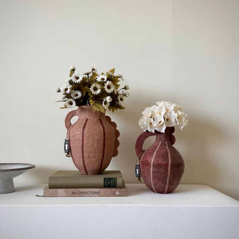 在庫限り!2Sets Terra-Cotta Flower Vases