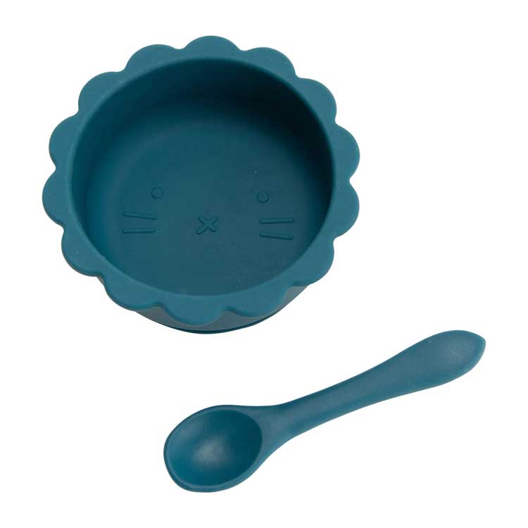 Kids Plate+Spoon Set -BLUE-