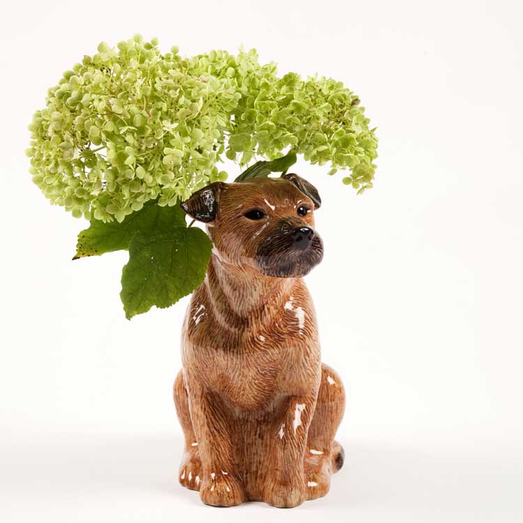 【Quail Ceramics】Border Terrier Flower Vase(Lサイズ)
