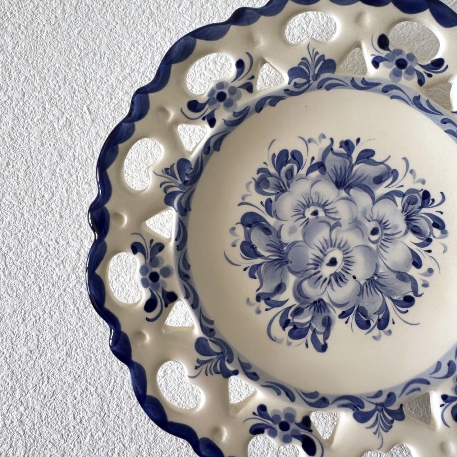 Azulejo Floral Wall Plate -White- (20cm)