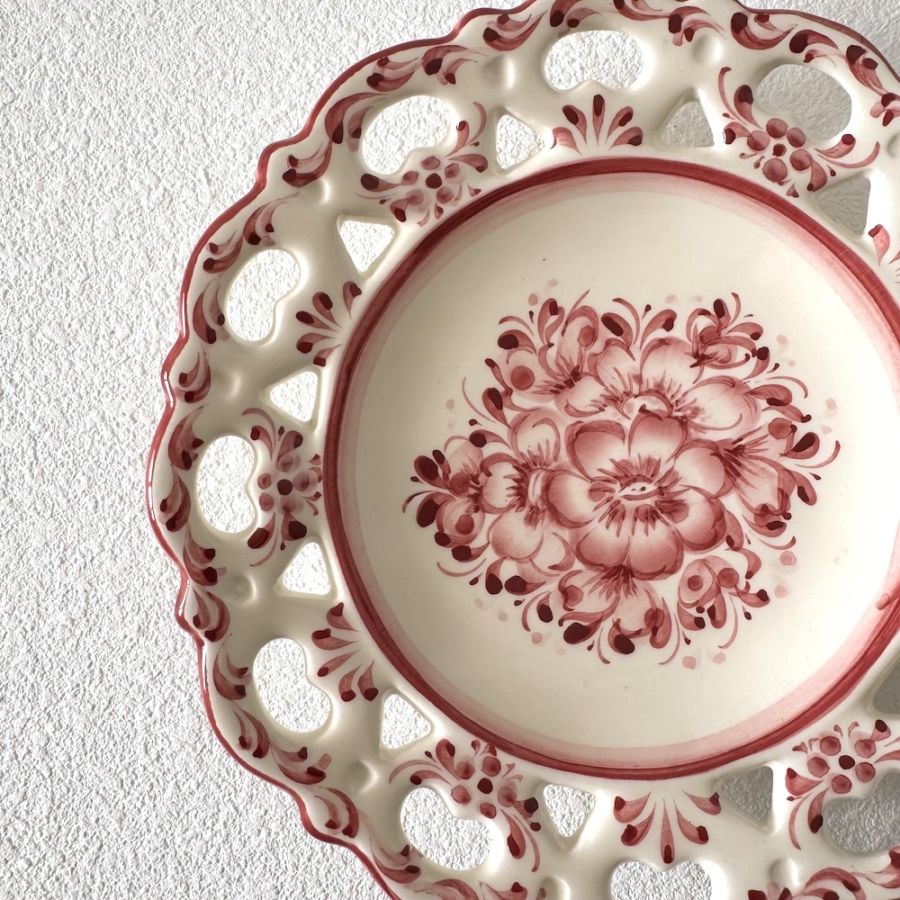 Azulejo Floral Wall Plate -Pink- (20cm)