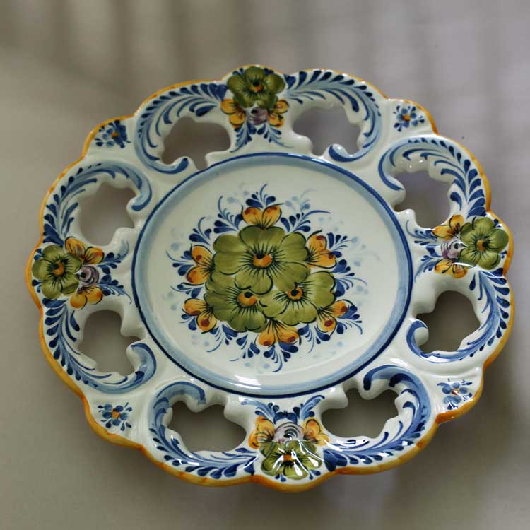 Azulejo Floral Wall Plate -Yellow- (26cm)