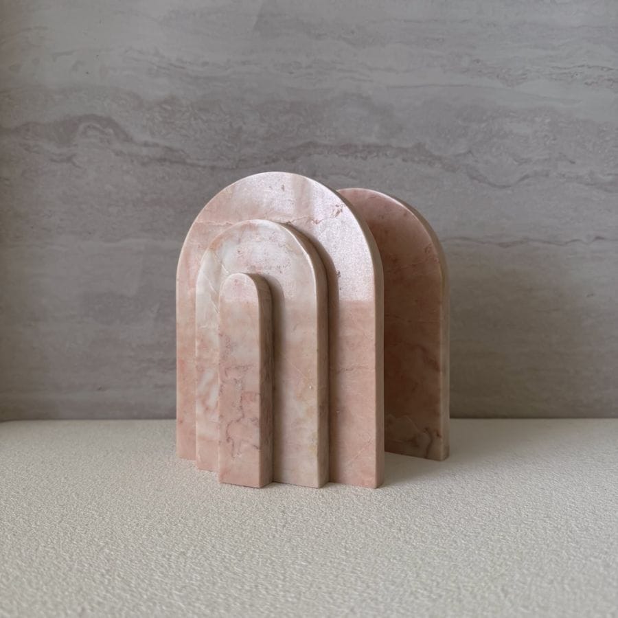 フランス発・天然大理石ブックエンド -Casa de Ivy｜マーブル ピンク