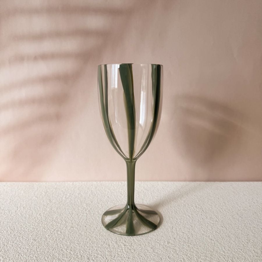 Cabana Acrylic Wine Glass -Olive-