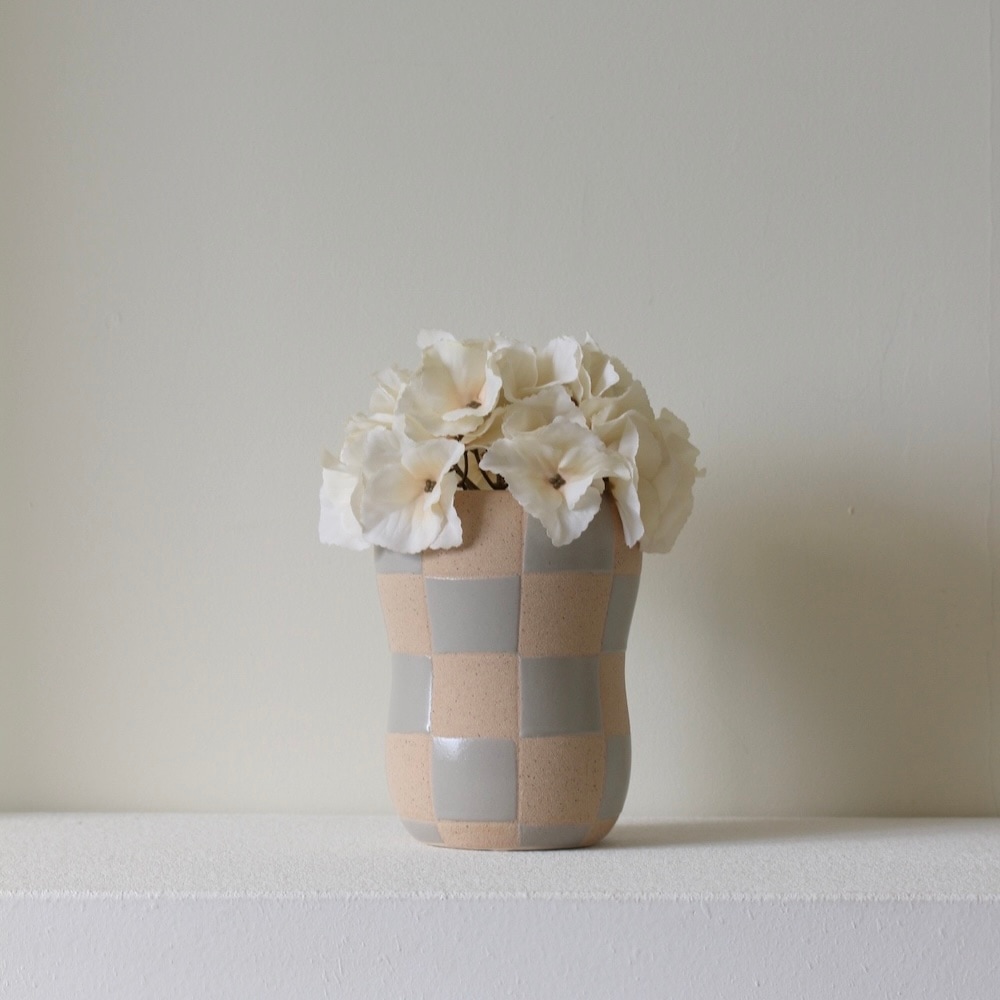 Checkers Ceramic Vase (small)