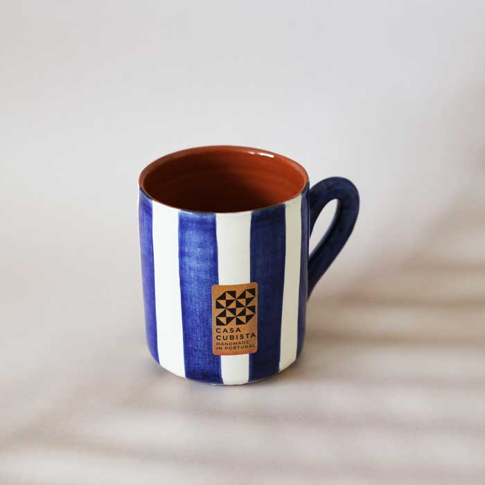 Vertical Stripe Mug -Blue- (450ml)