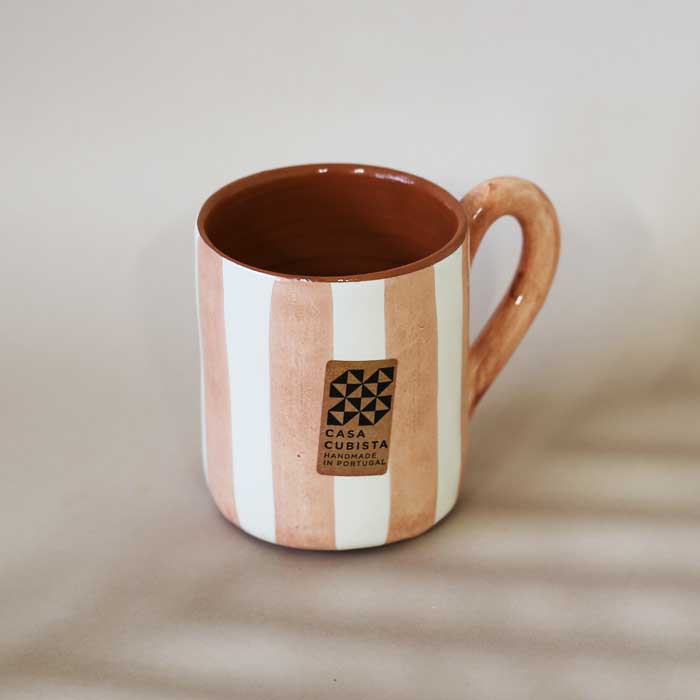 Vertical Stripe Mug -Terracotta- (450ml)