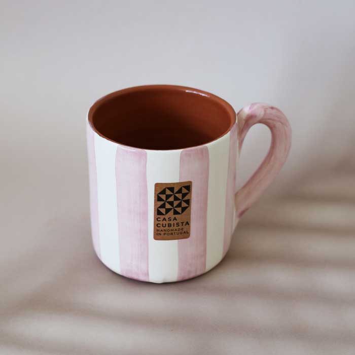 Vertical Stripe Mug -Mauve- (450ml)