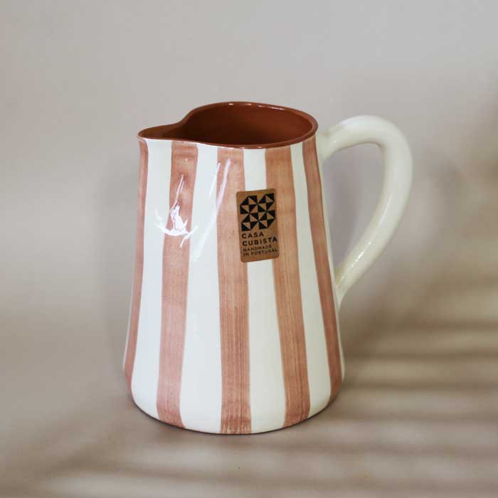 Bold Stripe Large Jug -Terracotta- (1.0l)