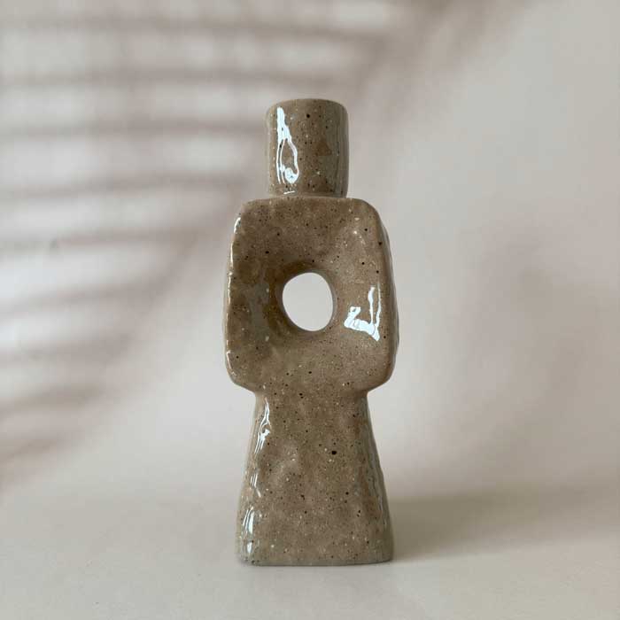 Stoneware Candle Holder -Type:A-