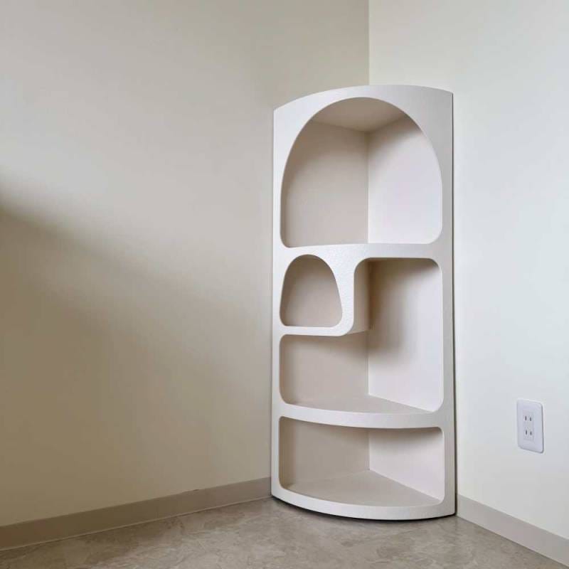 4 Shelf Corner Metal Santorini Shadow Box