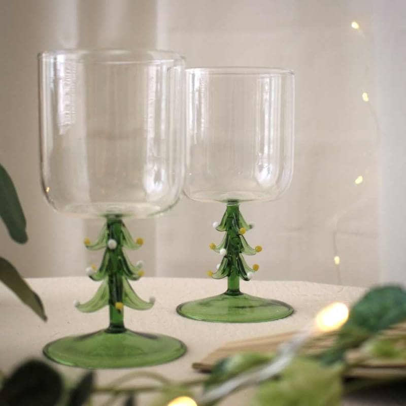 Chirstmas Tree Wine Glass 2set