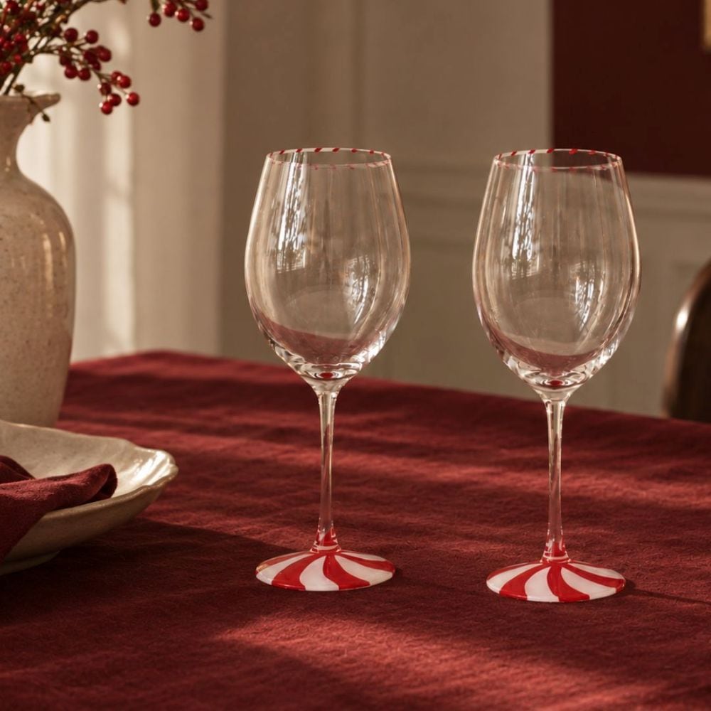 Wine Glass Candy Cane 2set