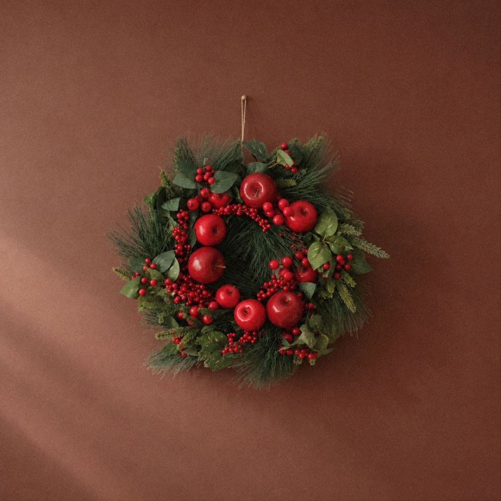 Apple and Berry Decorative Wreath / 50cm