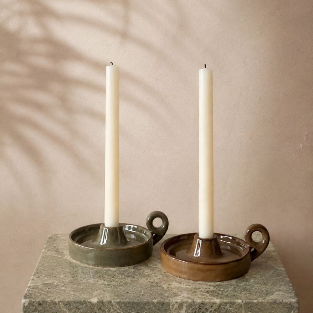 Stoneware candle holder