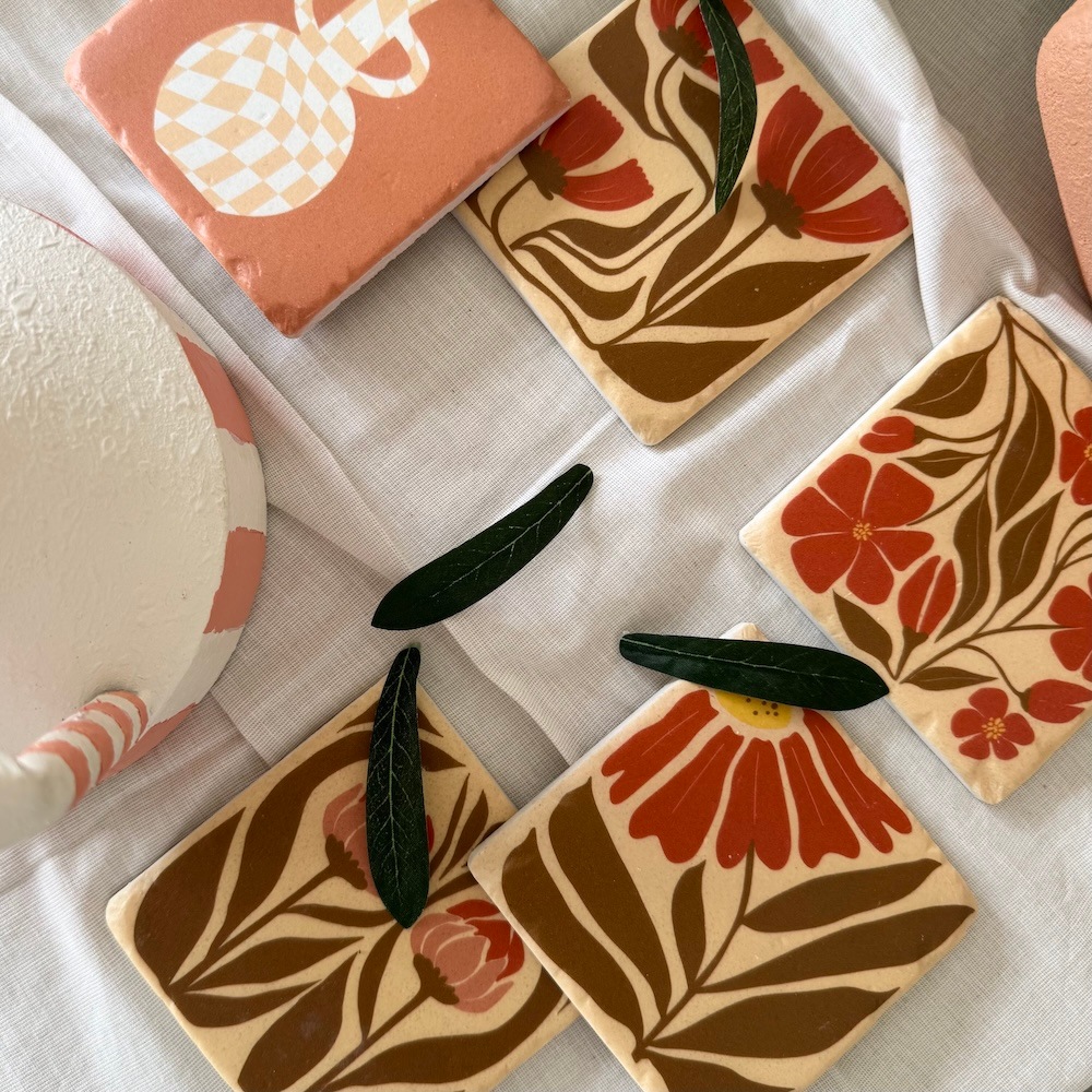 オーストラリア直輸入 レジンコースター｜ アートのように美しい 北欧