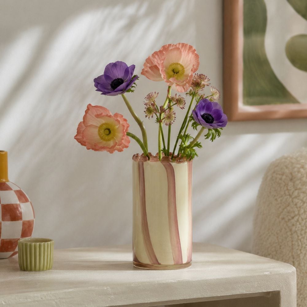 Pettine Stripe Glass Vase