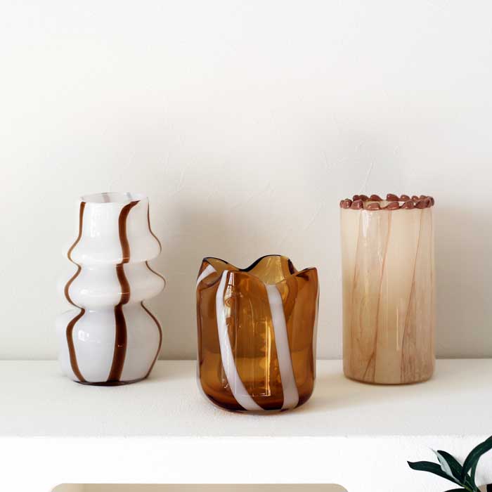 【予約販売】Pettine Stripe Glass Vase