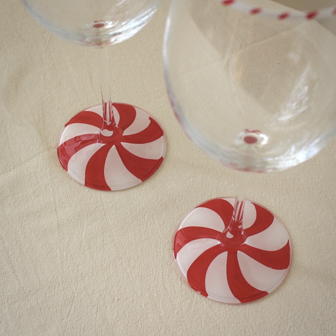 Wine Glass Candy Cane 2set