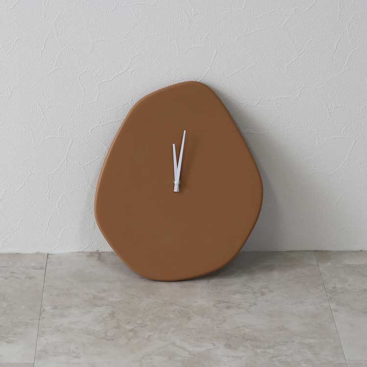テラコッタの壁掛け時計｜掛け時計 数字なし ミニマル 海外 おしゃれ