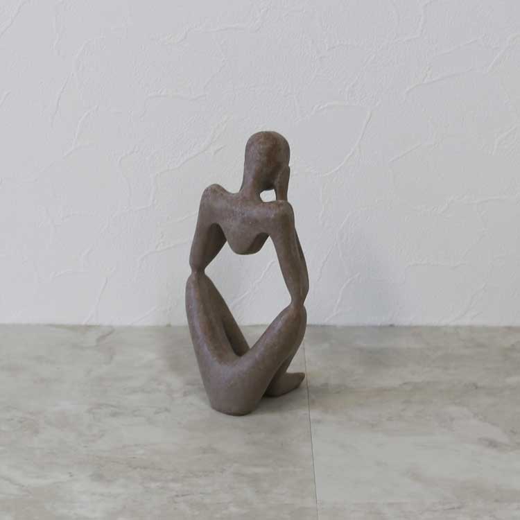 シンクマン オブジェ 考える人 置き物 ポリレジン製 彫刻風 アート