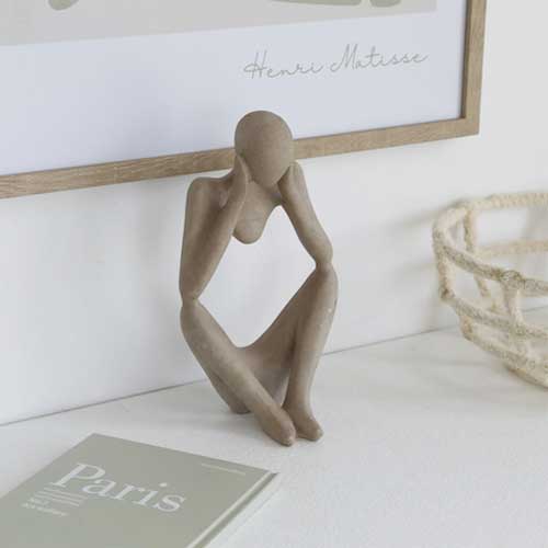 シンクマン オブジェ 考える人 置き物 ポリレジン製 彫刻風 アート