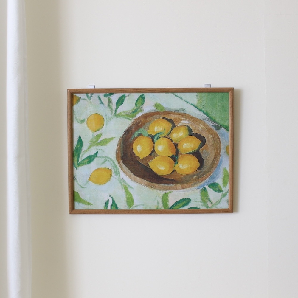 Citron Frame Glass Print