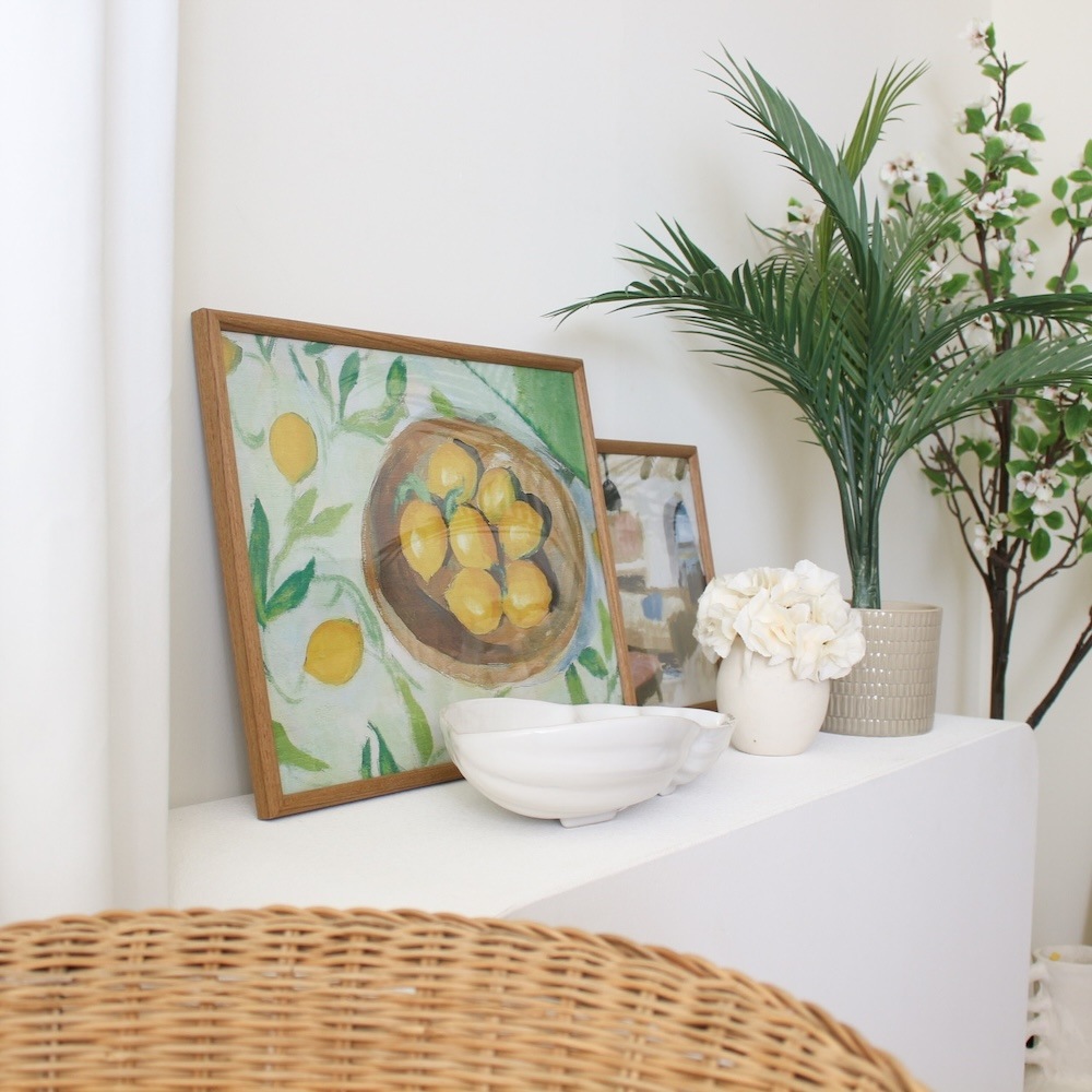 Citron Frame Glass Print