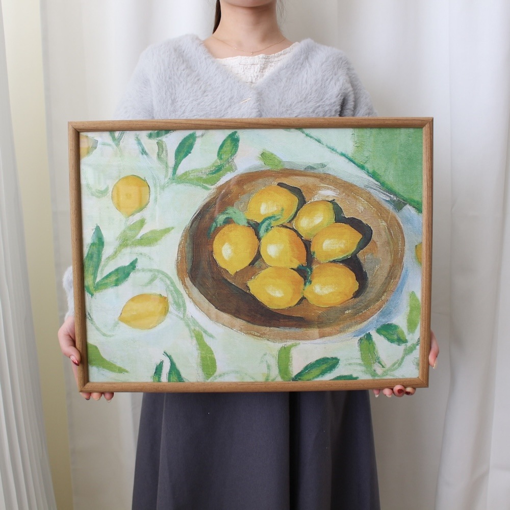 Citron Frame Glass Print